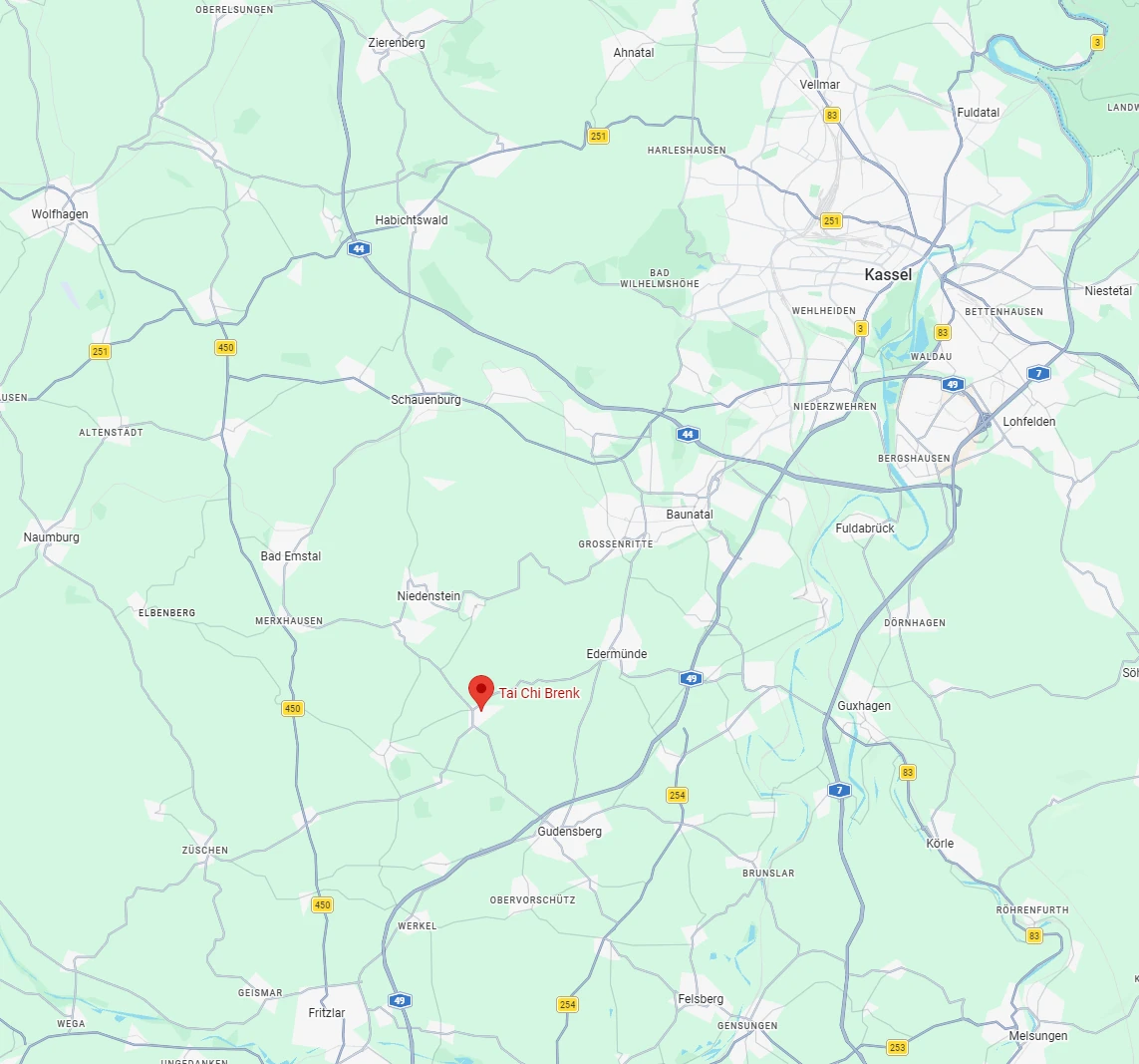 Mappa dell'area di insegnamento intorno a Niedenstein, Kassel, Baunatal e località vicine